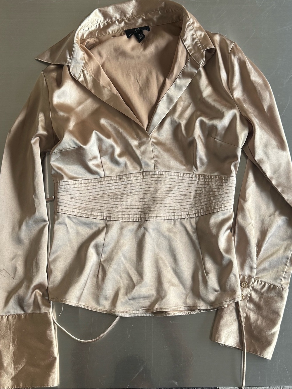 Byer California Satin Shirt Jacket in Beige